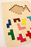 Ahşap Eğitici Puzzle | 3’ü 1 Arada Şekiller, Renkler ve Hayvanlar Yapboz | Montessori 3+ Yaş Oyuncak
