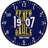 ahşap Taraftar duvar saati 40 x 40 fenerbahçe