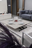 Akıllı Sehpa Home Üst Tabla Mdf Oval Köşe Lizbon Alt Ayak Siyah 