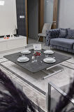 Akıllı Sehpa Home Üst Tabla Mdf Oval Köşe Kartal  Alt Beyaz Renk
