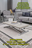 Akıllı Sehpa Home Üst Tabla Mdf Oval Köşe Lizbon  Alt Ayak Krom Renk