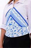 Akdeniz Dalları Model Fular Bandana Şal Estascarf 70x70 Cm