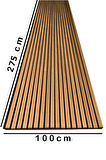 Mdf Ahşap Akustik Duvar Paneli 100 x 280 cm Teak