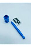 Metal Pipo Mavi 2Parça Süzgeçli Pipe //10cm