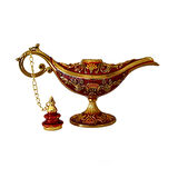 Dekoratif Alaaddin Sihirli Lambası - Vintage Tasarım, 13x8.5 cm