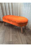 Ultra Lüks Oval Parrot Puf Ahşap Ayak