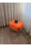 Lüks Oval Parrot Puf Ahşap Ayak
