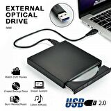 Harici Cd ve Dvd Okuyucu Cd Dvd Yazıcı Usb Den Tak Çalıştır