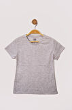 Siyah-Beyaz-Gri Kız Çocuk Basic 3'lü Paket Kısa Kollu T-Shirt 