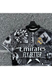 Erkek Emirates Baskılı Oversize Bisiklet Yaka T-Shirt