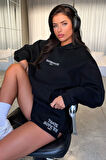 Kadın Thatssofetch Baskılı Oversize Kapşonlu Sweatshirt