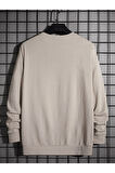 Erkek Bej Keymate Brooklyn Bisiklet Yaka Sweatshirt