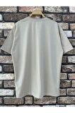 Erkek Believe Baskılı Oversize T-shirt