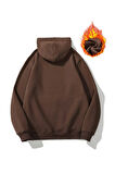 Unisex Ayıcık Baskılı Oversize Kapşonlu Sweatshirt