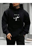 Erkek Linkin Park Baskılı Kapüşonlu Sweatshirt