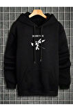 Erkek Linkin Park Baskılı Kapüşonlu Sweatshirt