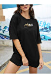 Kadın Malibu Baskılı Oversize T-Shirt