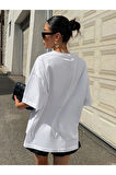 Unisex Optimistic Baskılı Oversize Tshirt