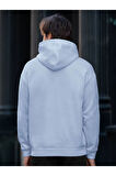 Erkek Awesome Baskılı Oversize Kapşonlu Sweatshirt