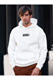 Erkek Awesome Baskılı Oversize Kapşonlu Sweatshirt