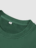 Erkek Believe Baskılı Oversize Bisiklet Yaka Sweatshirt
