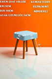 ALVIA Modern Ahşap Ayaklı Teddy Peluş Kare Bench Puf – Dekoratif Tabure
