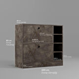 Alya Kahve Köşesi Dolabı Çok Amaçlı Dolap Mdf