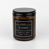 Gece Kokulu Amber Renk Cam Soya Mum 200GR.