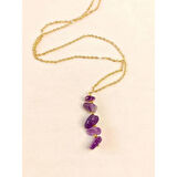 Ametist Tasarım Kırık Taş Kolye- Anka Gemstone