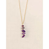 Ametist Tasarım Kırık Taş Kolye- Anka Gemstone