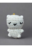 Amigurumi Anahtarlık 7-8 cm – El Yapımı Örgü Hediyelik Çanta Süsü Beyaz