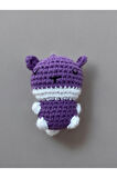 El Yapımı Amigurumi Anahtarlık 8-9 cm Örgü Hediyelik & Çanta Anahtar Aksesuarı Mor