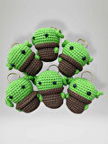Amigurumi Anahtarlık 7-8 cm Sevimli El Örgüsü Hediyelik Anahtar ve Çanta Aksesuarı