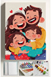 Sayılarla Boyama Tuval Seti Fırça Boya Dahil (Çıtalı) 40x50 CM - AİLE ANNELER GÜNÜ