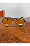 Antifar Polarize Sarı Camlı Siyah Damla Model Güneş Gözlüğü Unisex Kadın erkek Gözlük