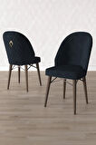 Calvin Barok Desen 80x132 MDF Açılabilir Mutfak Masası Takımı 4 Sandalye, 1 Bench
