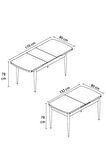 Jusie Siyah Mermer Desen 80x132 Açılabilir Yemek Odası Takımı 4 Sandalye, 1 Bench