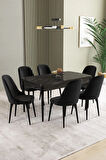 Ikon Meşe Desen 80x132 MDF Açılabilir Yemek Masası Takımı 4  Sandalye