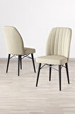 Lara Beyaz Mermer Desen 80 X 132 Açılabilir MDF Mutfak Masası 4  Sandalye