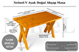 Neiwel Asur Doğal Ahşap Çalışma ve Ofis Masası-70cm-100cm