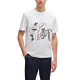 Tarrzz Enjoy Ride  Tasarım Tişört Sanatsal Baskılı Tişört %100 Pamuklu Beyaz Bisiklet Yaka Kısa Kollu Tasarım Tshirt