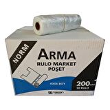 Arma Rulo Şeffaf Market Poşet Torba - Hışır Atlet Poşet -Küçük Boy - 200 Adetlik 20 Rulo / Koli