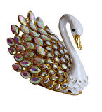 Kristal Taşlı Kuğu Biblo – Metal Dekoratif Figür, Hediyelik, Mavi | Pembe | Beyaz Renk Seçenekleri