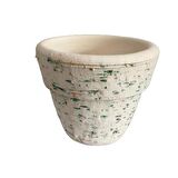 Antik Görünümlü Eskitme Toprak Saksı 12 cm x 12 cm