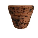 Antik Görünümlü Eskitme Toprak Saksı 12 cm x 12 cm