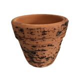 Antik Görünümlü Eskitme Toprak Saksı 12 cm x 12 cm