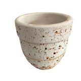 Antik Görünümlü Eskitme Toprak Saksı 12 cm x 12 cm