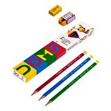 doms Y1 Kurşun Kalem 12'li Set + Silgi + Kalemtraş