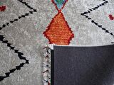 Dekoratif Örgü Saçaklı Salon Halısı Makinada Yıkanabilir Mutfak Halısı Kaymaz Kırmızı Kilim 