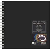 Fabriano Black Drawing Book Murillo Nero 190gr Squared Spiralli Çizim Blok 40 Sayfa 15x15cm